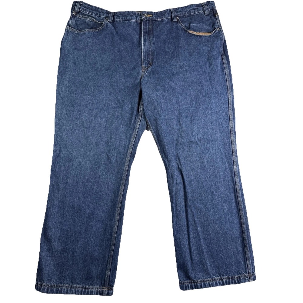 Duluth Trading Jeans Mens 48x32 (46x30) Blue Straight Medium Wash Denim Workwear